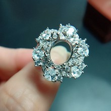 ���AS925�y��ָ���� �E�A��7*9mm�18K�׽�õ����S��ɫ Ů �Ƕ