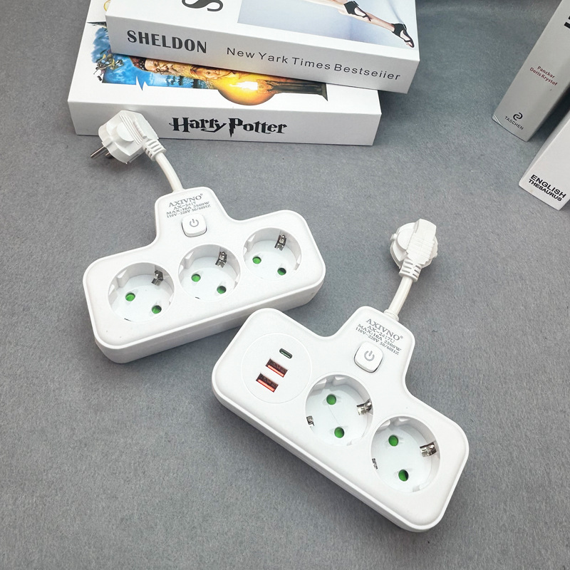 跨境源头厂家欧标专用插孔转换器多功能usb+Type-C快充电排插头座