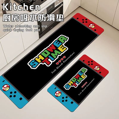 Cross-Border Cartoon Game Console Diatomaceous Earth Kitchen Water-Absorbing and Oil-Absorbing Non-Slip Mats, Dirt-Resistant and Wear-Resistant Floor Mats, Wholesale in Stock (Avtomobil döşəmə paspasları) - color-classificationg485-1-4060cm-new-diatom-mud-rubber-bottom