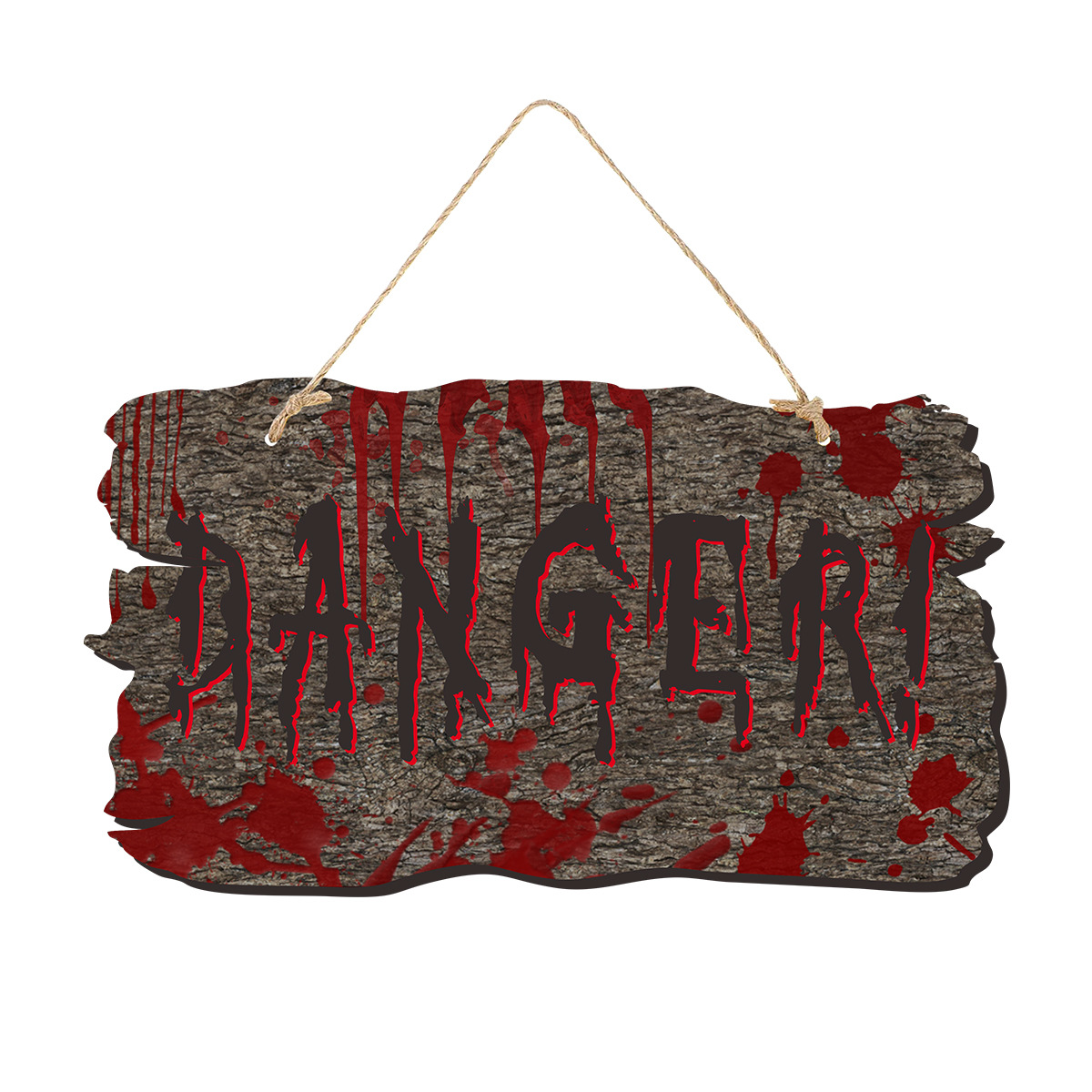Halloween drewniany numer drzwi duch festiwal nawiedzony dom horror atmosfera dekoracja z odciskiem dłoni krwi wiszące personalizacja_voghion.com