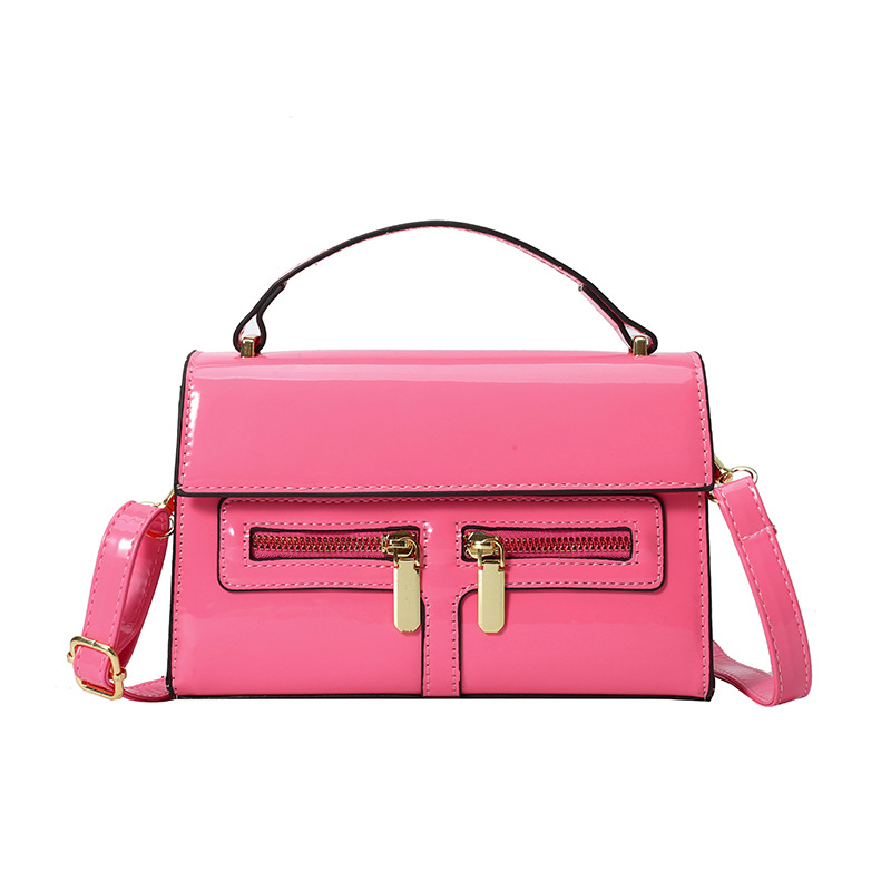 Bolso de diseño de nicho 2025 verano nuevo bolso femenino de alta calidad textura bolso de hombro charol brillante bolso de mensajero marea