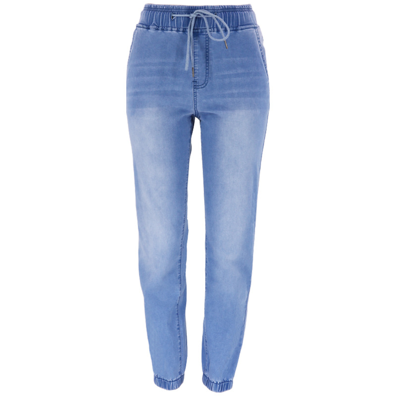 Jeans de Mujer Estilo Callejero Otoño 2025, Lavados, Estilo Harem, Largo a la Rodilla, Color Claro, Cintura Alta