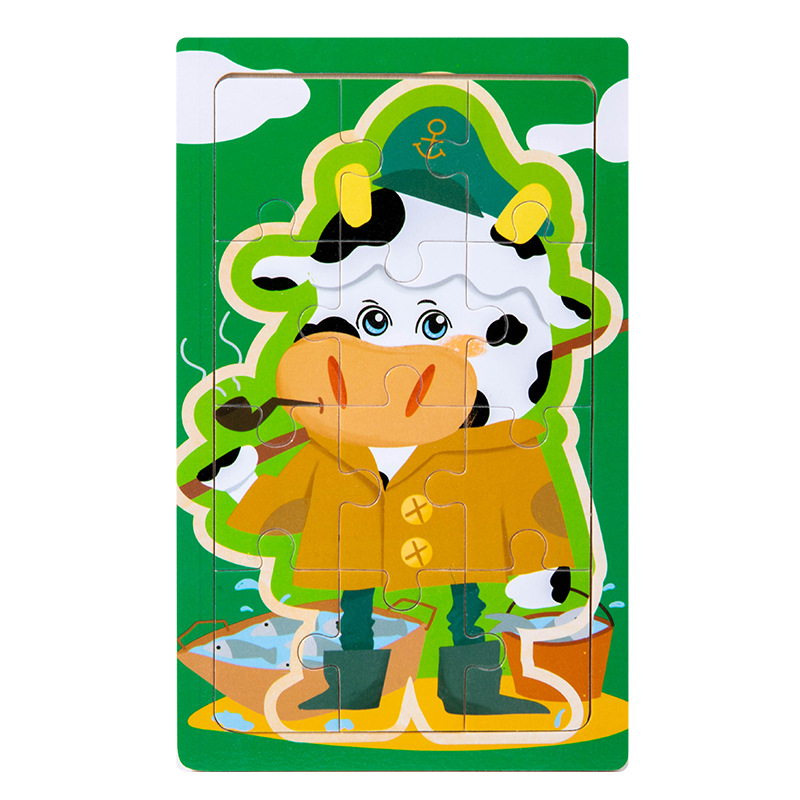 Educación temprana Iluminación juguetes de dibujos animados puzzle de bloques de animales 0 - 3 años de niños pequeños niños y niñas puzzle de bebés