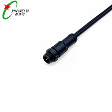 m12防水插头塑料公母头 2P *0.75平方LED电源航空插头 IP67连接器