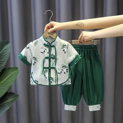 Boys' Hanfu 2024 New Arrival National Style Tang Suit for Girls, Ethereal Dress Set Summer Thin New Chinese Style Two-Piece Set