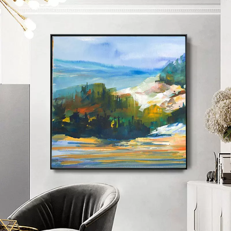 手绘油画简约抽象现代装饰画客厅沙发背景墙壁画入户走廊玄关挂画