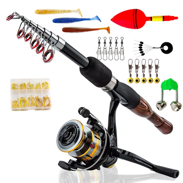 Ultra-short telescopic road rod fishing rod throwing rod boat rod portable small sea rod manufacturers cross-border wholesale fishing gear suit