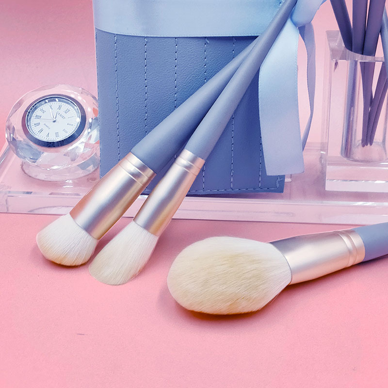 En stock nuevo patrón 10 Blue Bridge pinceles de maquillaje traje polvo suelto en forma de abanico cepillo de sombra de ojos herramientas de belleza conjunto completo de cepillos