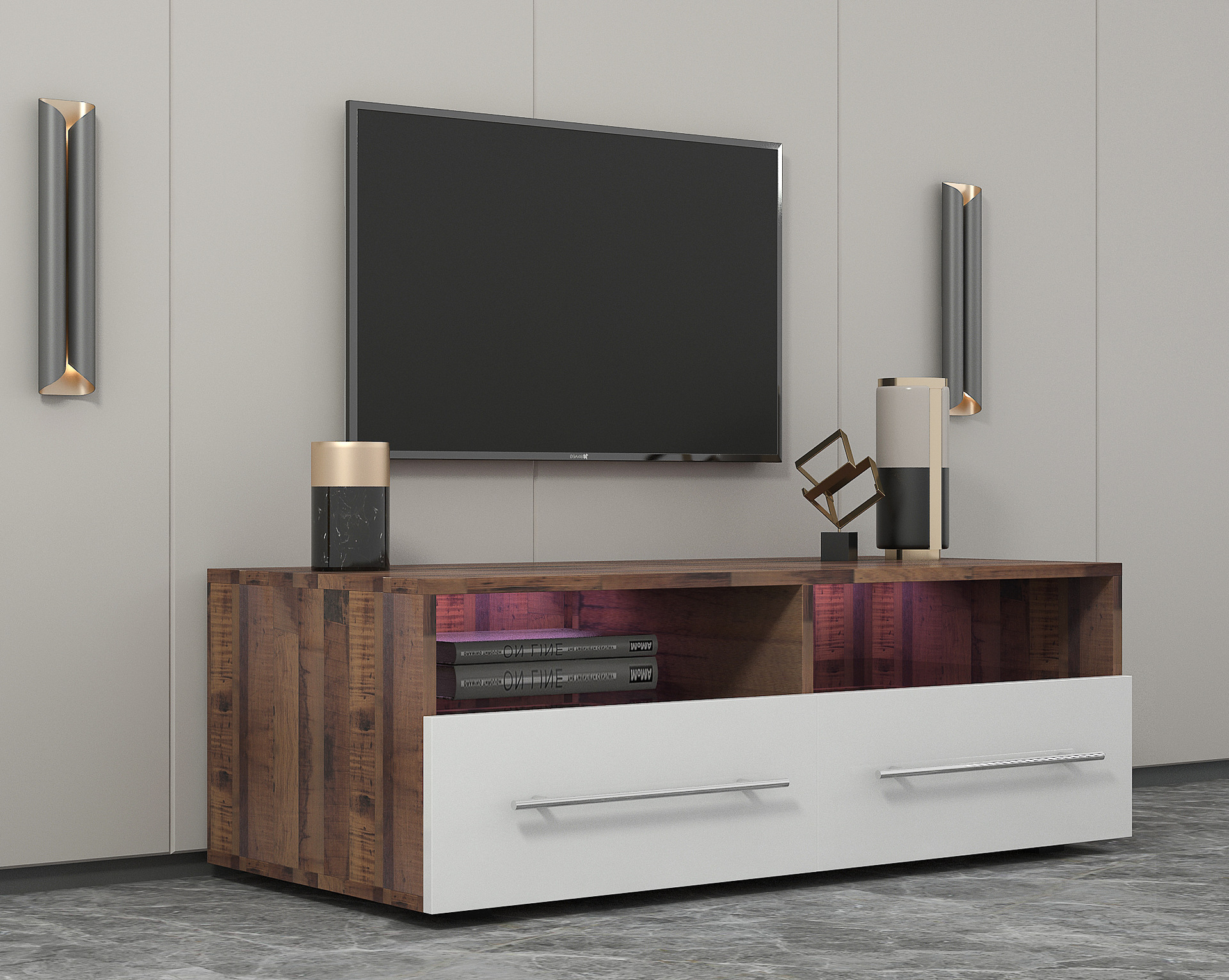 Moderno de madera de estilo simple casa sala de estar hotel apartamento TV gabinete piso pequeño apartamento visual gabinete
