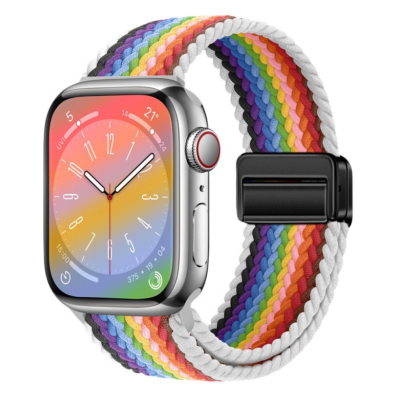 Suitable for Apple Watch 11/10/9 Apple Magnetic Watch Strap Magnetic Buckle Apple Woven Loop Integrated Watch Strap
