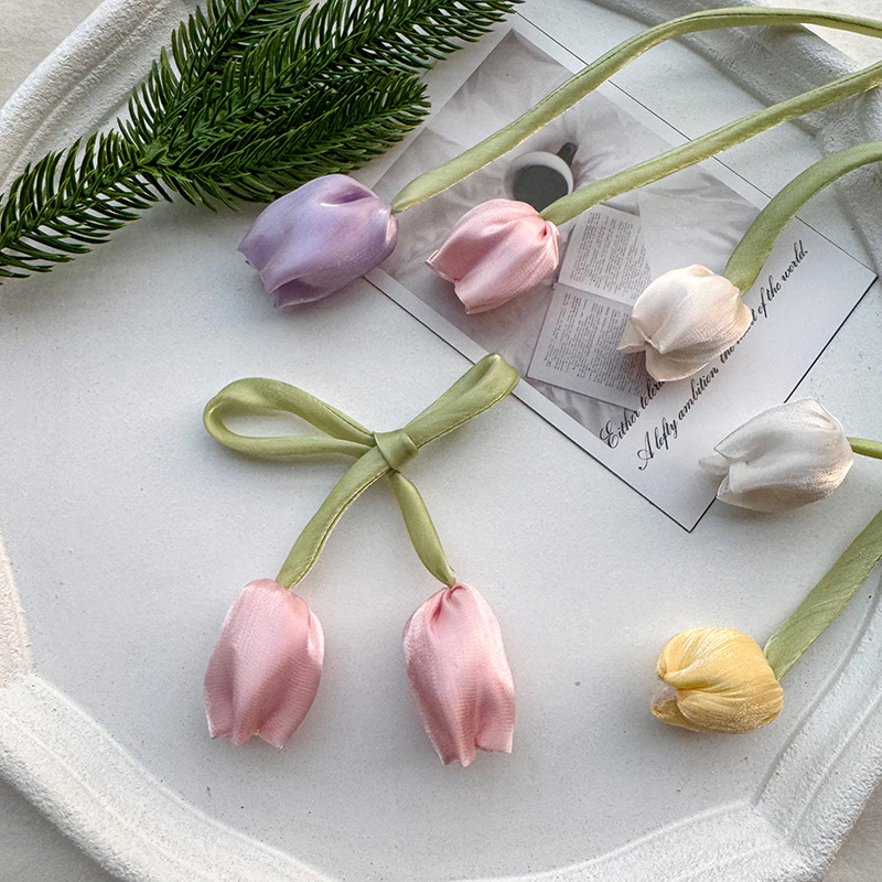 Ins estilo simple cinta larga doble capullo tulipán bricolaje ropa todo-fósforo sombreros accesorios para el cabello femenino accesorios al por mayor