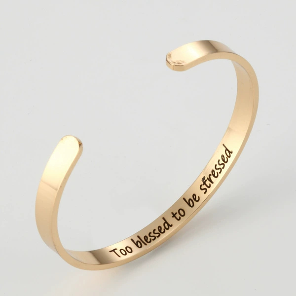 G2545 Golden Inner Circate TOO BLESSED to Be Stresset