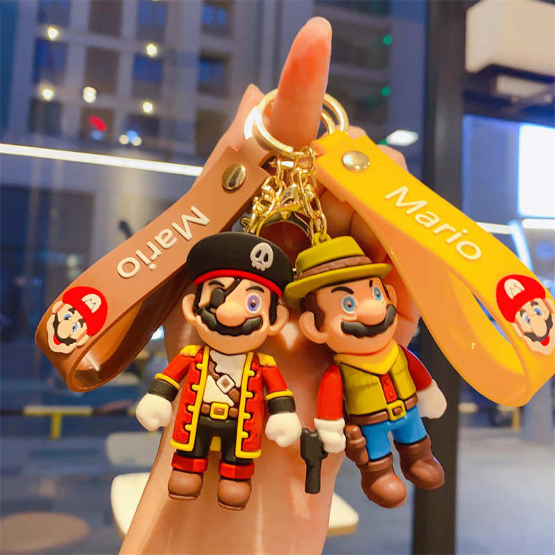 New Creative Pirate Ship Mario Keychain Super Mary Silicone Doll Pendant Bag Hanging Small Gifts New Creative Pirate Ship Mario Keychain Super Mary Silicone Doll Pendant Bag Hanging Small Gifts