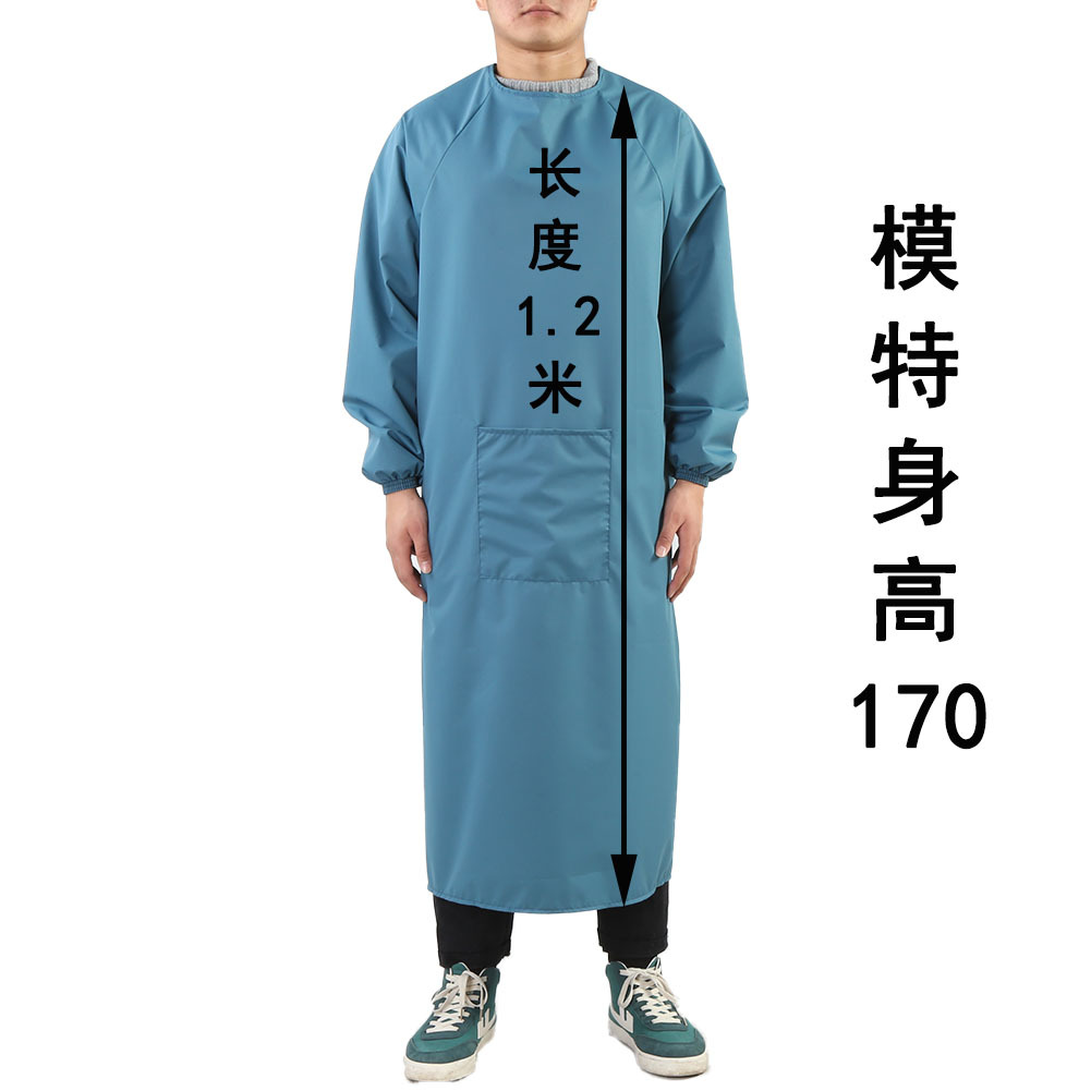 Long-sleeved oil-proof and waterproof apron coveralls for adults and men's work clothes kitchen reverse dressing waterproof long-sleeved apron wholesale