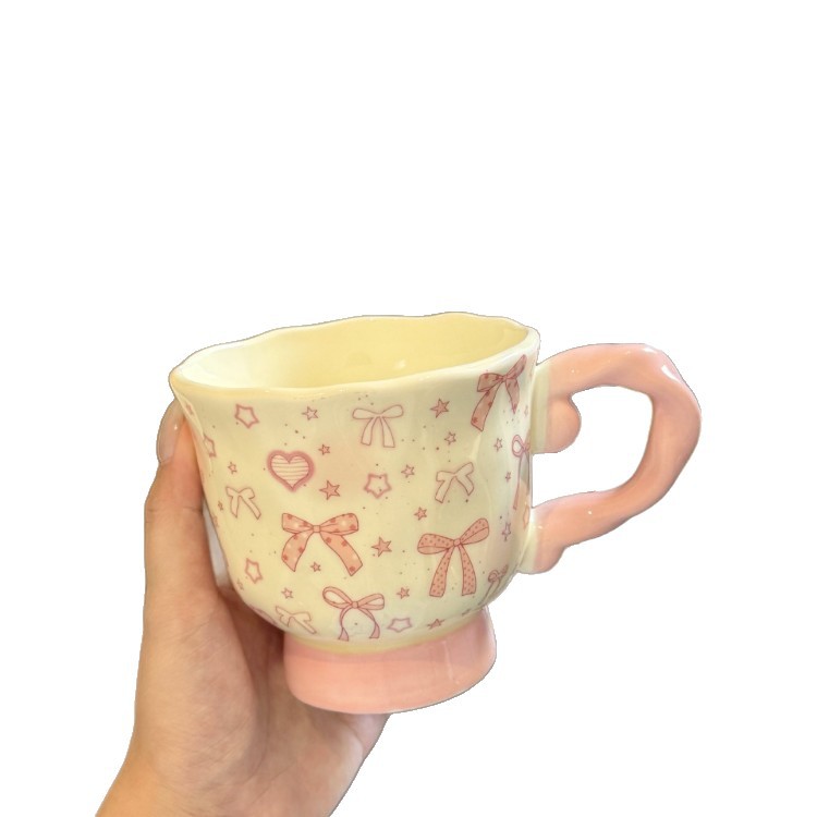 Tazas de cerámica casera de flores francesas tazas de agua de bebida taza de desayuno de oficina taza de café taza de leche