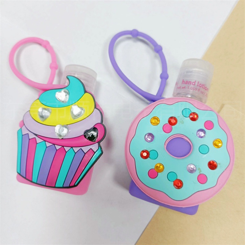 镶钻卡通免水洗手液硅胶瓶套 香水套 30ML硅胶香水瓶套