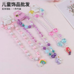 跨镜儿童饰品独角兽项链套装欧美女童人鱼公主首饰2件套厂家批发