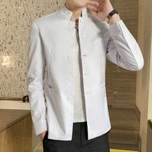 春秋男士西装中青年商务休闲立领单西外套韩版修身帅气中山装代购