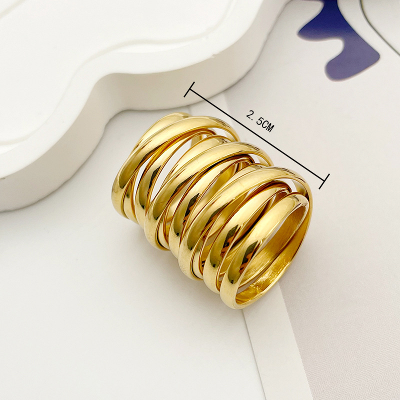 Retro Geometric Stainless Steel Irregular Rings 1 Piece