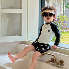 Children's split swimsuit, boy baby swimsuit, small and medium-sized children's seaside beach style sun protection quick-drying swimsuit set