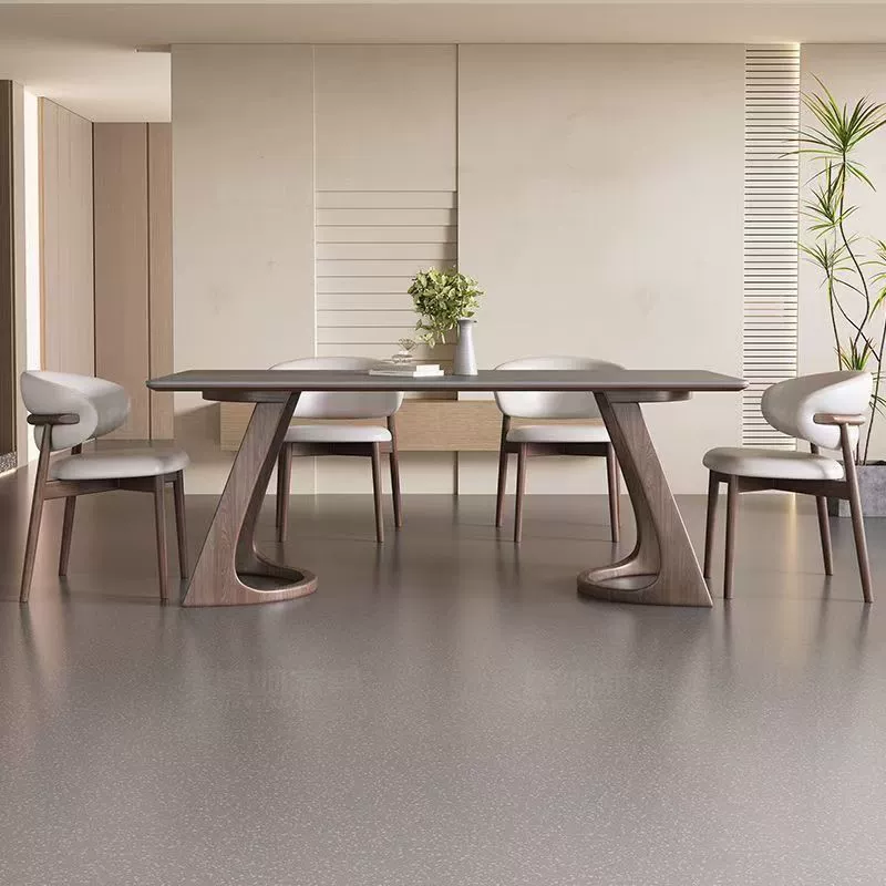 Обеденный стол из сланца, современный итальянский простой бытовой стол для небольшой квартиры, скандинавский прямоугольный стол из массива ясеня для детей