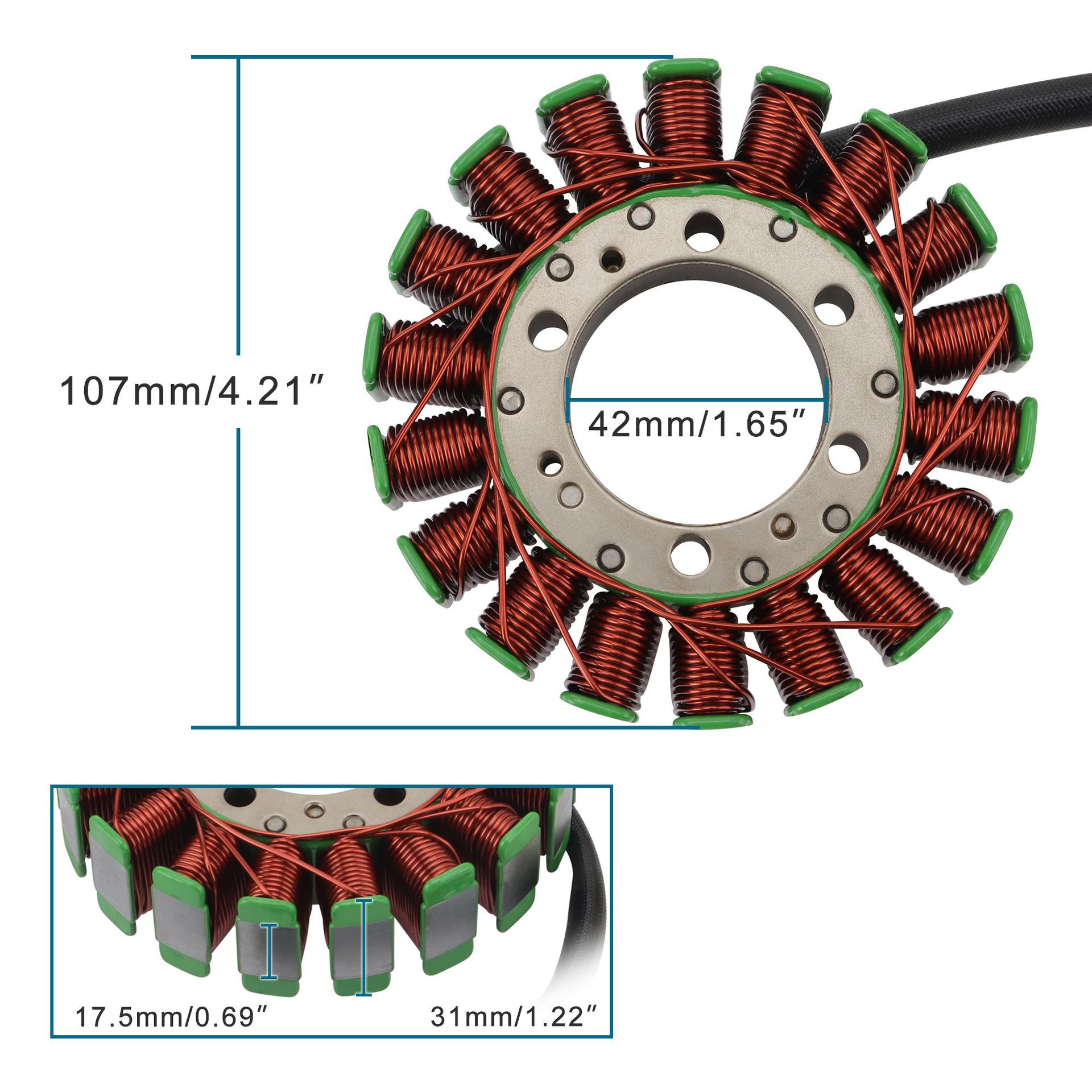 Magneto Stator Coil Fit for Yfm700 2006-2018 Atv 1S3-81410-00-00