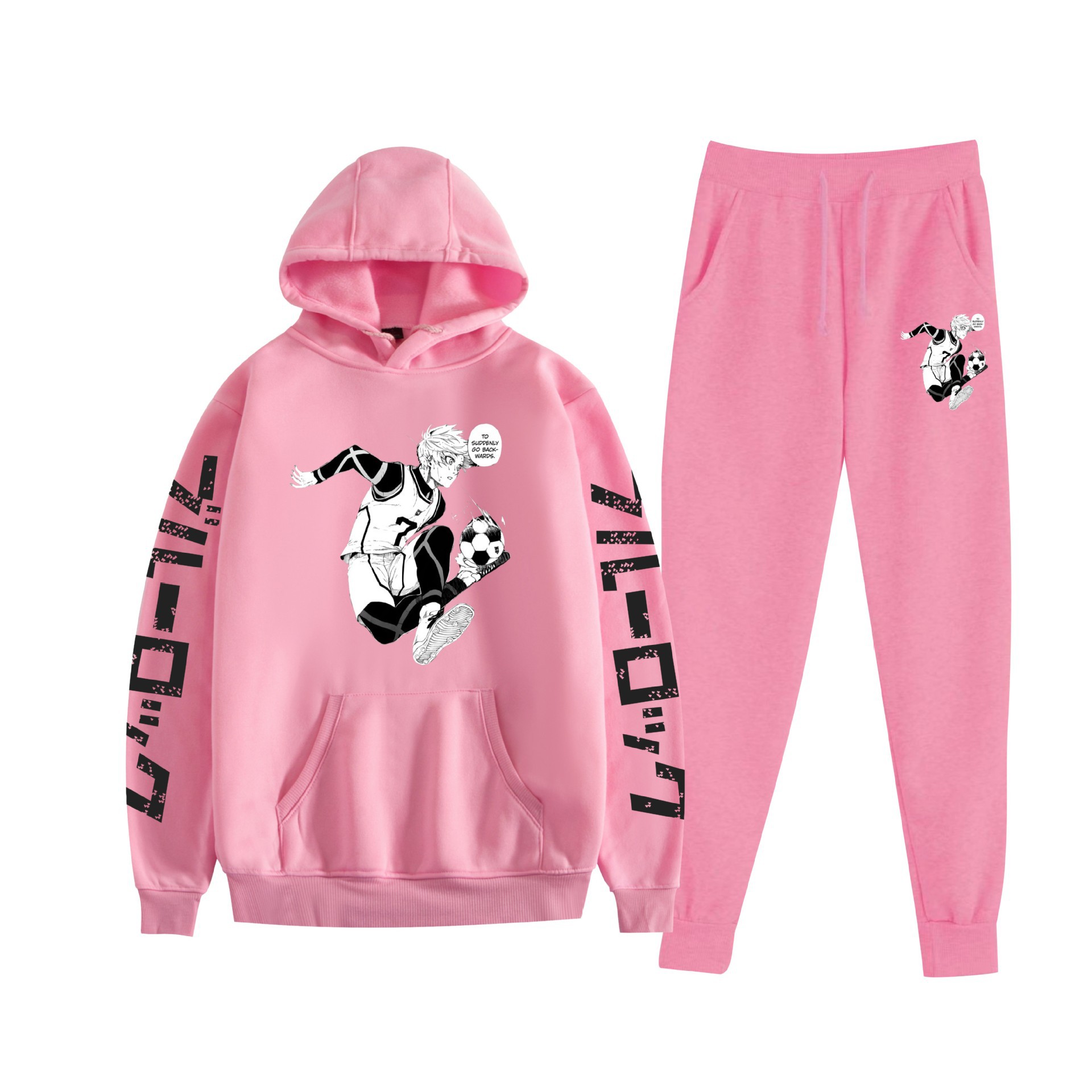 Cross-border BLUE LOCK prisión azul nuevo anime más terciopelo suelto traje de suéter con capucha para hombres y mujeres