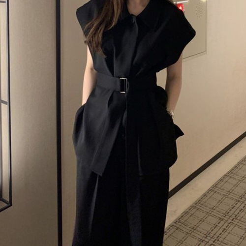 Fashionable Women's Set French Style Elegant Waist-Tie White Shirt Summer High-Waisted Wide-Leg Casual Pants Two-Piece Set