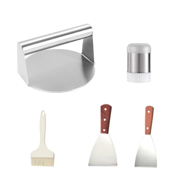All steel round meat press set