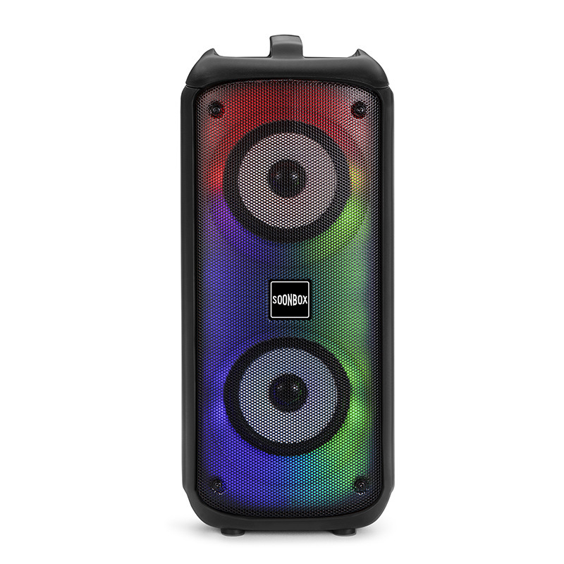 Altavoz Bluetooth TWS portátil con luz, micrófono, ranura para tarjeta, karaoke, sonido estéreo