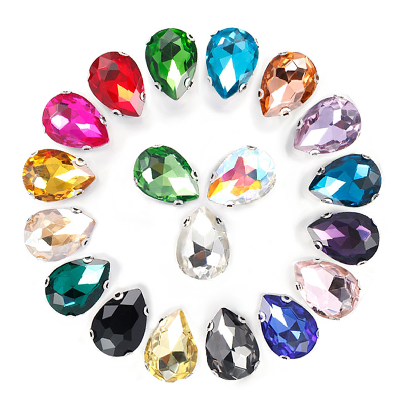 glass hair accessory drop-shaped