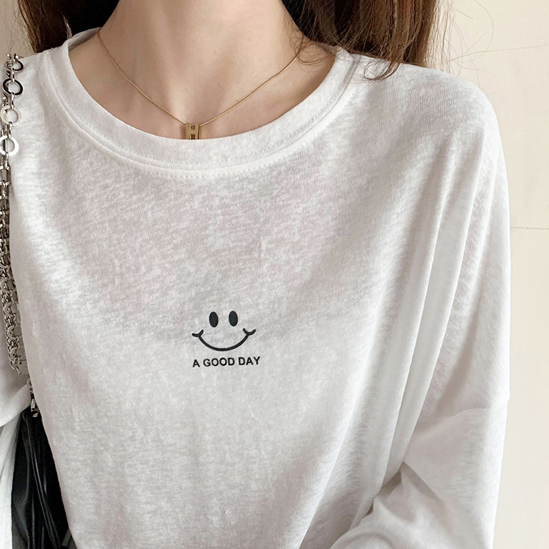 Ropa de protección solar para mujer, camiseta con máscara para el verano 2024, manga larga, estilo coreano, holgada, amarilla, transpirable, para aire acondicionado image 9