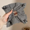 22# black and white small plaid bow square scarf circle-25cm