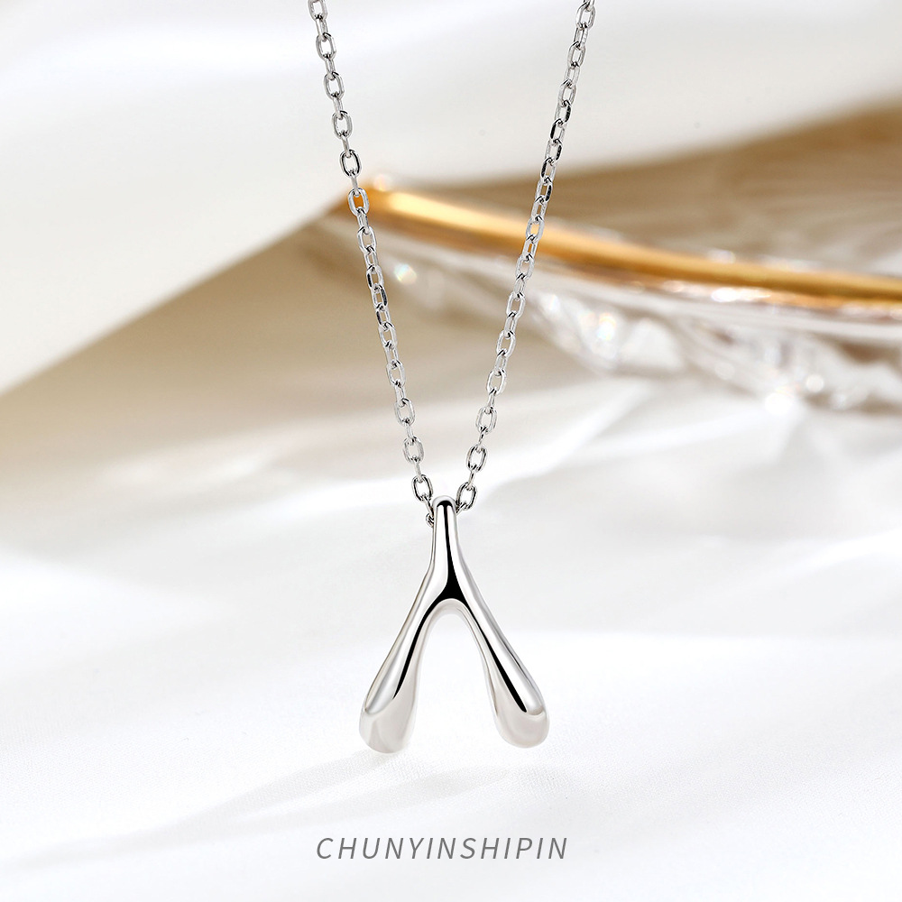 ins A small minority temperament Jewelry s925 Sterling Silver Ruyi Necklace Korean Simplicity Bone clavicle