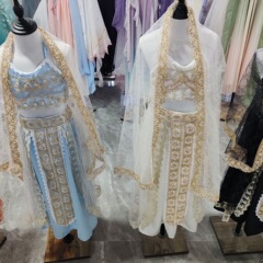 敦煌飛天児童漢服女性異国風情服黒いスカート写真旅撮影天竺姫西域舞姫