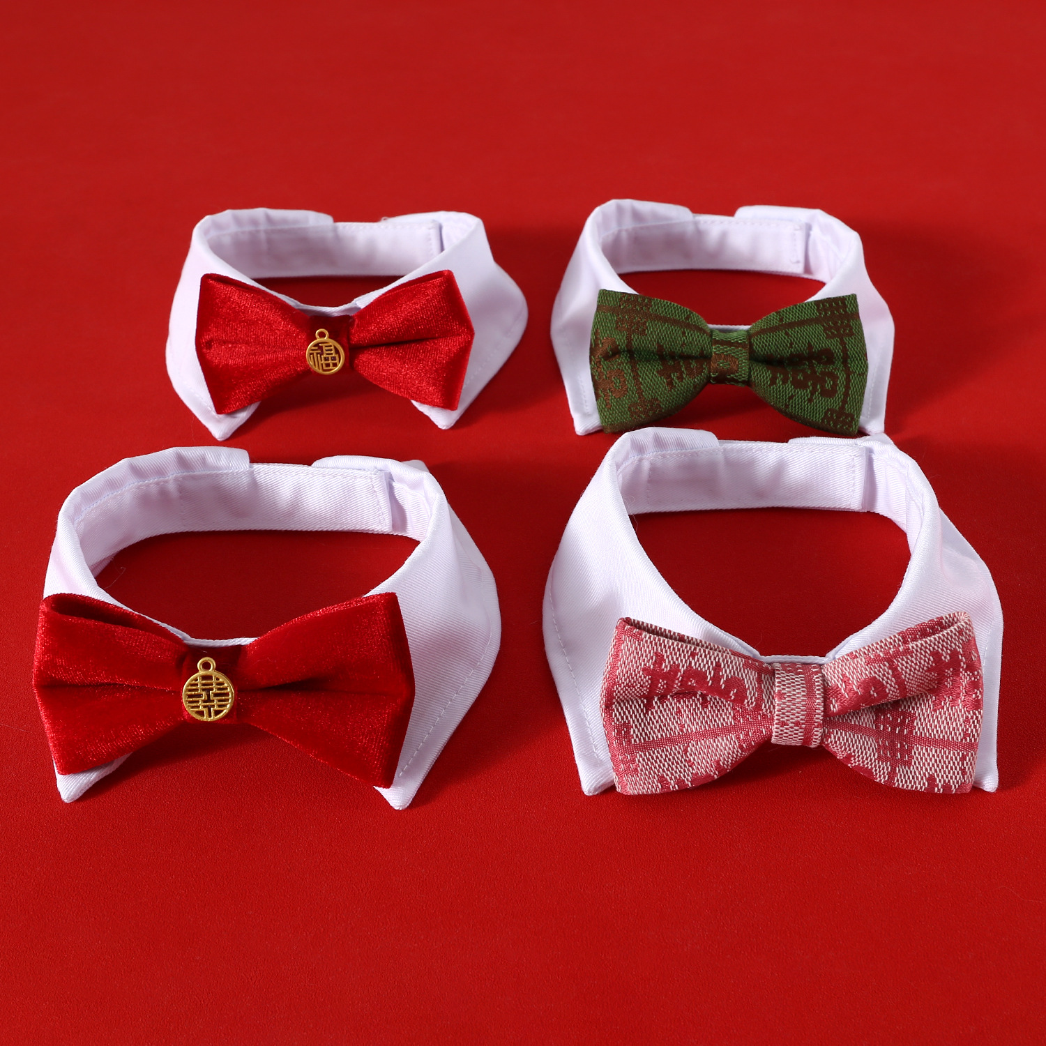 Mascotas de estilo chino, cuello de boda, cuello de arco, cuello de arco, perros, gatos, perros