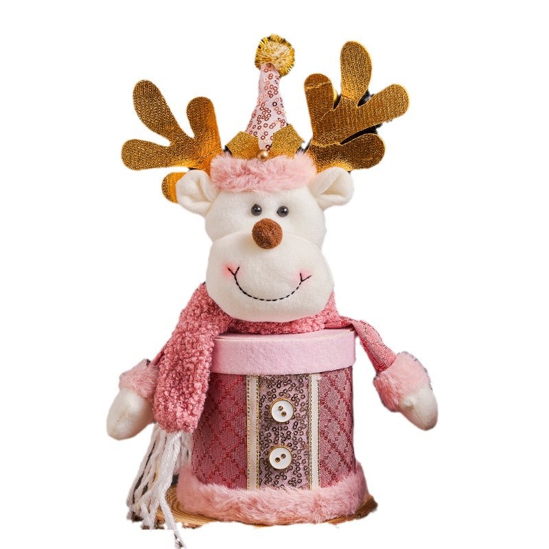 Navidad nueva caja de manzanas de punto Nochebuena creativa lindo regalo embalaje de latas de dulces adornos de mesa para niños