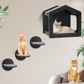 跨境木制猫咪壁挂架维多利亚风格猫屋创意宠物攀爬架太空舱猫跳台