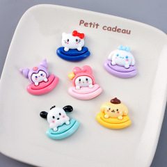 New glossy kitten resin accessories DIY hairpin keychain accessories boy doll water cup refrigerator patch