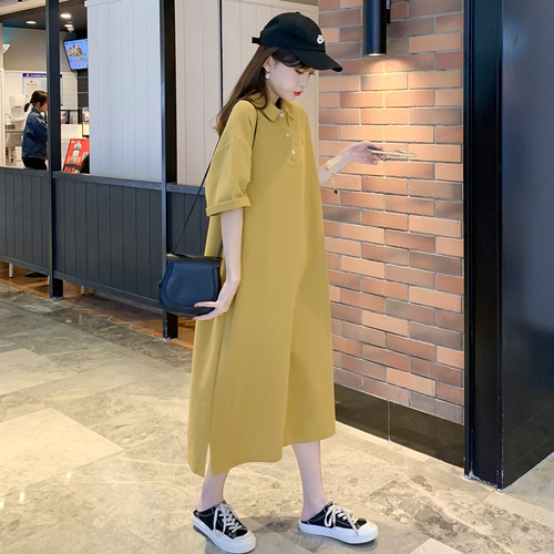 Maternity wear, summer dress, long cotton T-shirt, Korean style loose maternity skirt, summer knee-length skirt, summer skirt