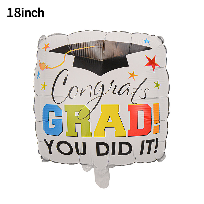Fiesta de graduación transfronteriza decoración de globos temporada de graduación diseño sombrero de doctorado película de aluminio de dibujos animados globo celebración de graduación traje image 53