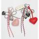 Cute Girl's Heart Silver Bead Bow Miu Bag Pendant Leather Love Super Beautiful Keychain Hanging