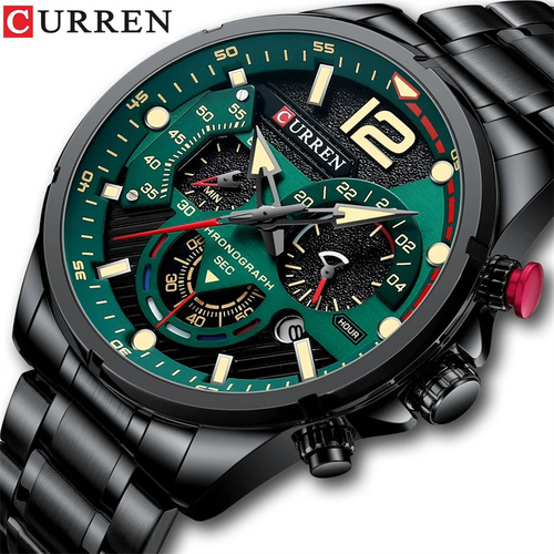 Curren 8395 men's business steel strap watch quartz calendar six-pin multi-function luminous men's watch