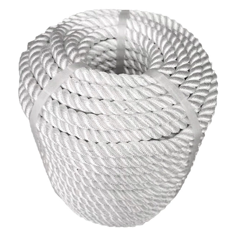 Трехпрядный белый нейлоновый канат, трехпрядный канат из полипропилена, морской канат, морской канат из полиэстера, доковый канат, трехпрядный канат