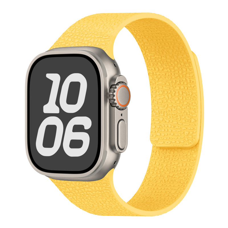Apple Watch1-11世代/Ultra1-3/SE3に適しています。ライチ柄のソフト磁性シリコンストラップです。|undefined