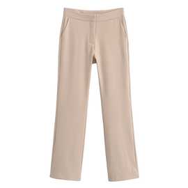 跨境批发2024欧美新款女装夏季纯色高腰喇叭裤女式休闲裤K2-9162