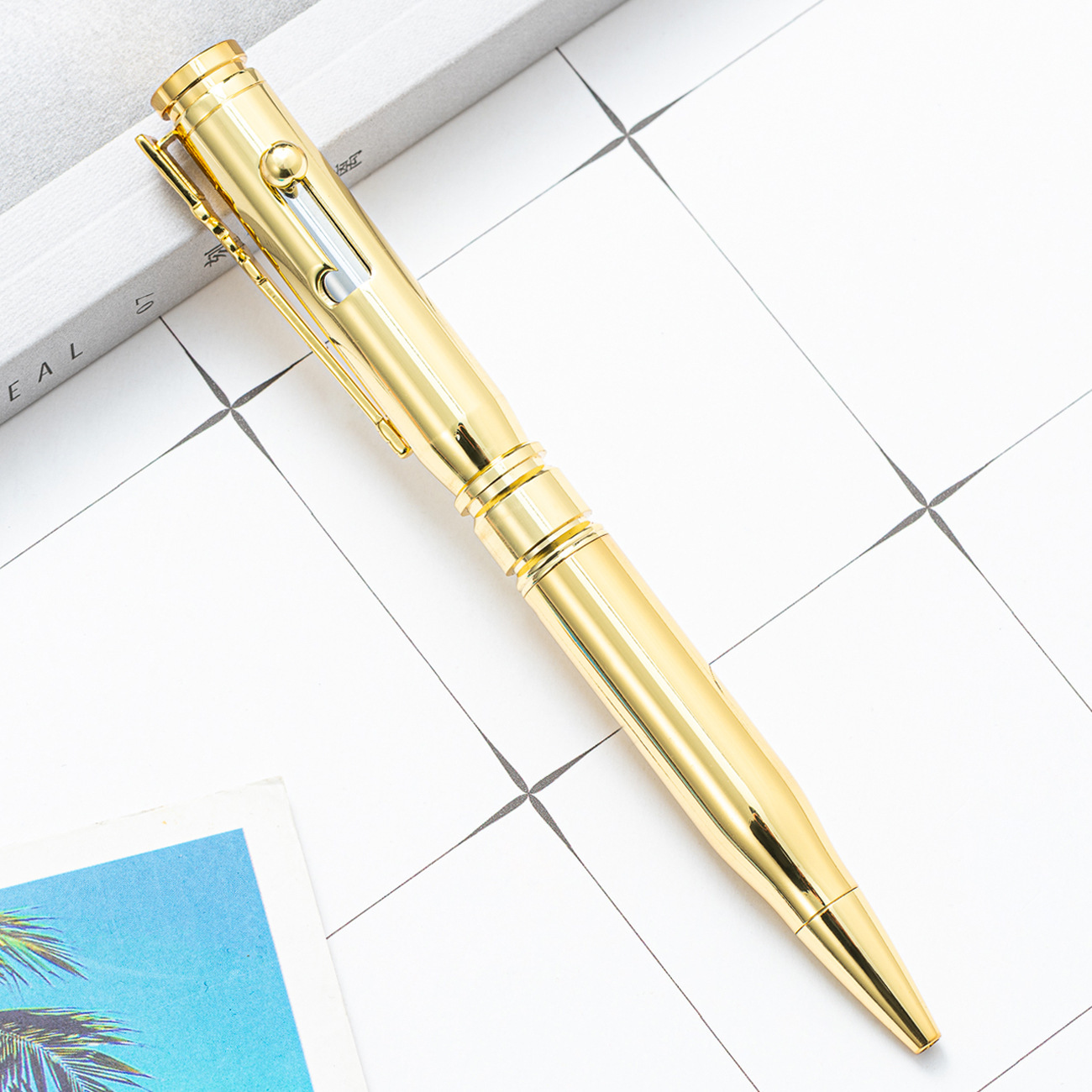 Bolígrafo de bola de metal creativo bolígrafo de bala bolígrafo de escritorio bolígrafo táctico de defensa multifuncional al aire libre