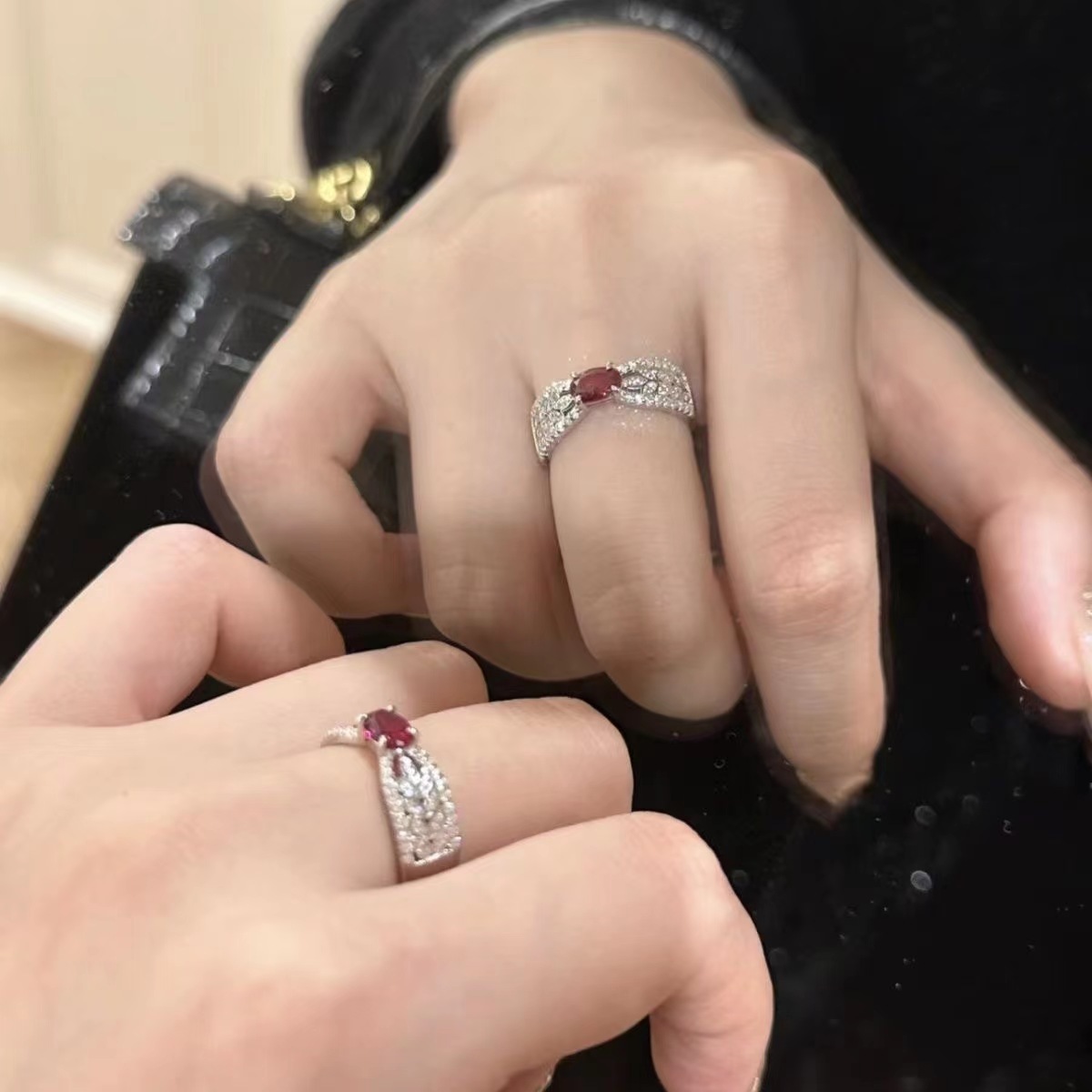 Vintage Rubin Ring Für Damen Mit Weizenähren Und Zirkonia Besatz_voghion.com