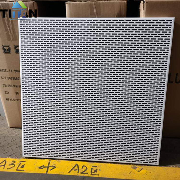 Placa de refuerzo al por mayor perforada de fibra de vidrio compuesta placa absorbente de sonido techo placa de refuerzo de aluminio placa de aislamiento acústico perforada techo de aluminio ignífugo image 5
