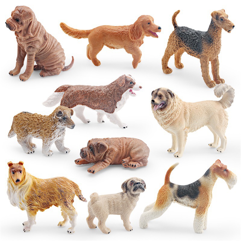 热销仿真宠物狗狗动物模型刚毛猎狐梗犬毛歌利犬牧羊犬沙皮犬摆件